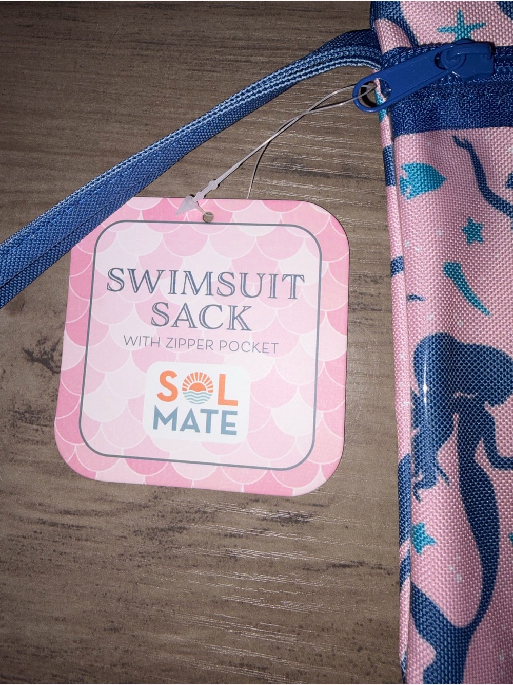 ๐๐NWT Sol Mate Pink Mermaid Print Wristlet Pouch Zip Cosmetic Makeup Travel Bag - Picture 4 of 7
